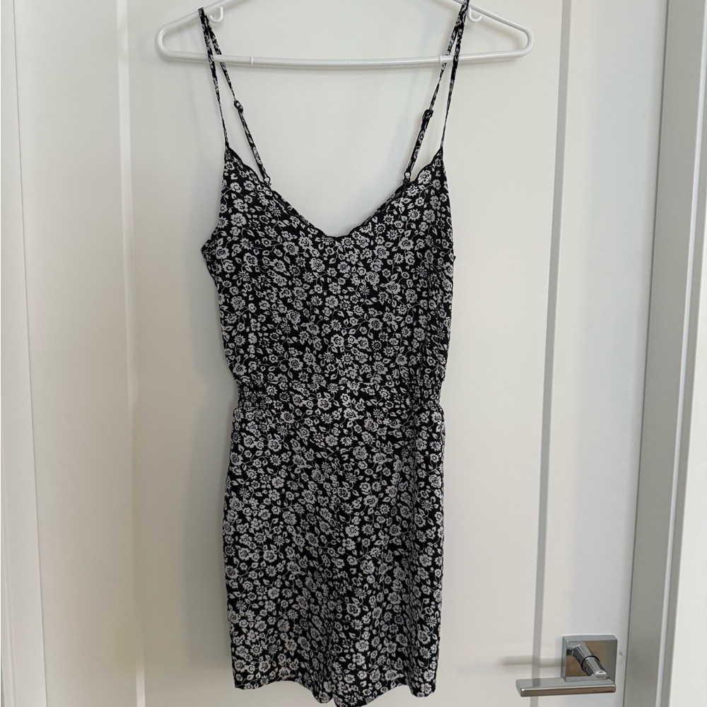 Cooperative Floral Black and White Women's Playsuit